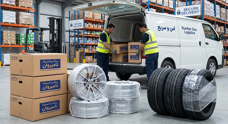 پشتیبانی تحویل مرسوله در رینگ و لاستیک نامبروان