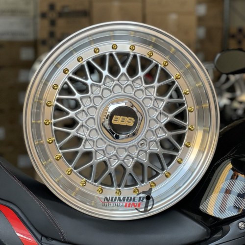 رینگ-خارجی-اسپرت-BBS-با-پرچ-های-طلایی-سایز-15-نقره-ای-تصویر-1